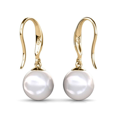 CARALI / MYC Paris - Pearl Hook Earrings - Gold and Crystal
