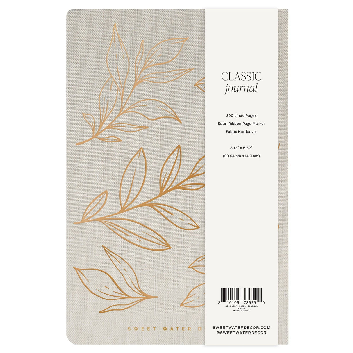 Gold Leaf Fabric Notes Journal