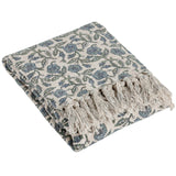 Riva Home - Delphine Printed Cotton Throw Delph Blue: Delph Blue / 130 x 170cm.