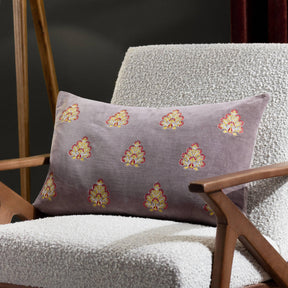 Riva Home - Rennes Embroidered Cushion Taupe: Taupe / Polyester Filled / 40 x 60cm.