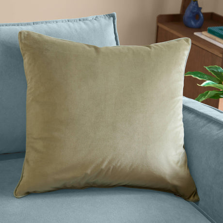 Riva Home - Meridian Velvet Cushion Sage/Green: Sage/Green / Polyester Filled / 55 x 55cm.