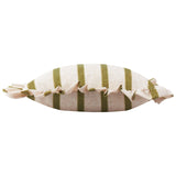 Riva Home - Connie Square Striped Ruffle Cushion Olive: Olive / Polyester Filled / 45 x 45cm.