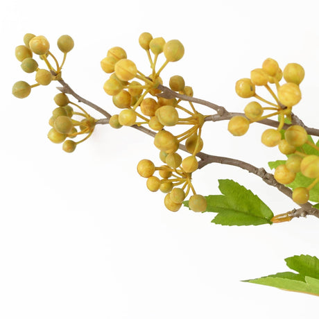 90cm Artificial Yellow Berry Stem – Realistic Faux Floral Decoration