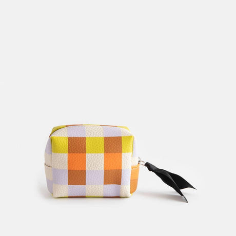 Luxury Caroline Gardner mini cube cosmetic bag, elegant travel organizer with chic design and premium craftsmanship