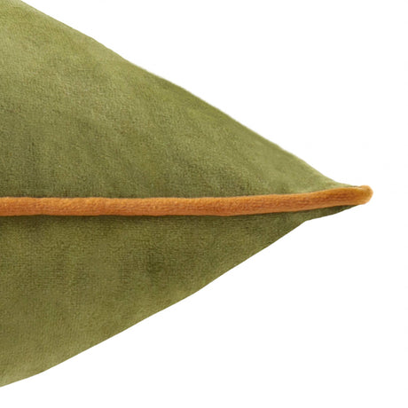 Square Velvet Cushion Olive/Ginger