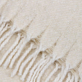 Isla Woven Tasselled Cream Throw