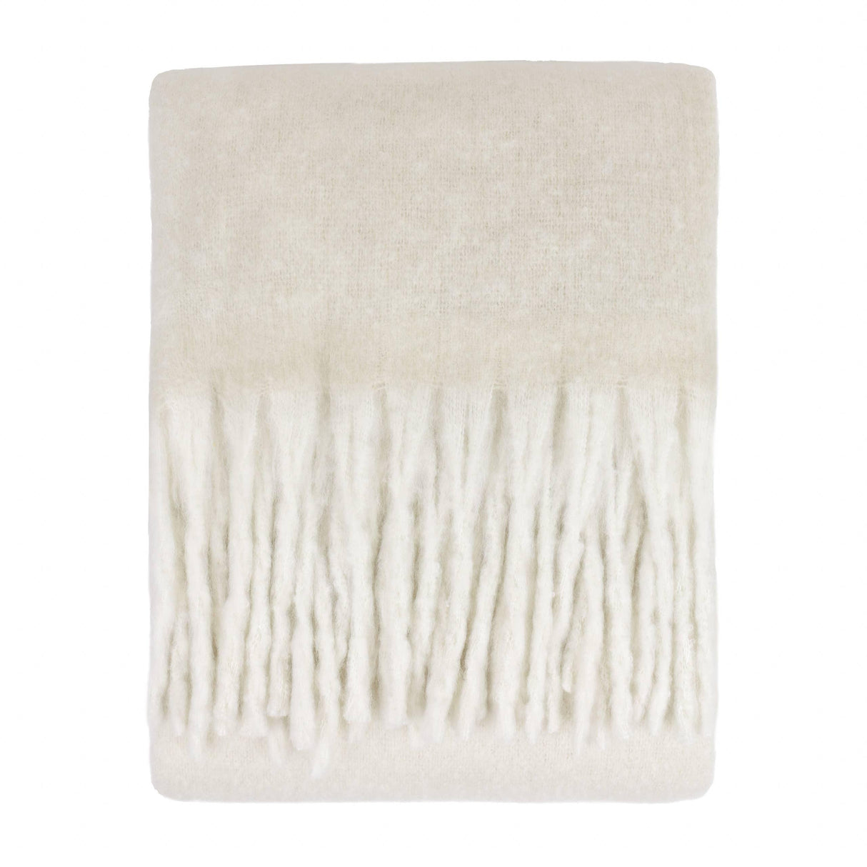 Riva Home - Cozy Woven Tasselled Throw Ecru: Ecru / 140 x 180cm.