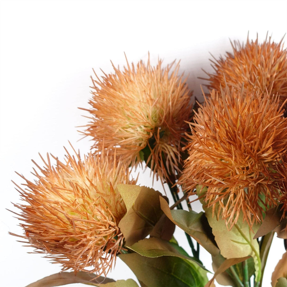 Globe Thistle Yellow Ball Artificial Flower Stem – 70cm Faux Floral