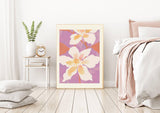Pink Abstract Flower Art Print A3