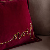 Riva Home - Winter Noel Applique Velvet Cushion Red: Red / Polyester Filled / 40 x 60cm
