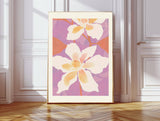 Pink Abstract Flower Art Print A3