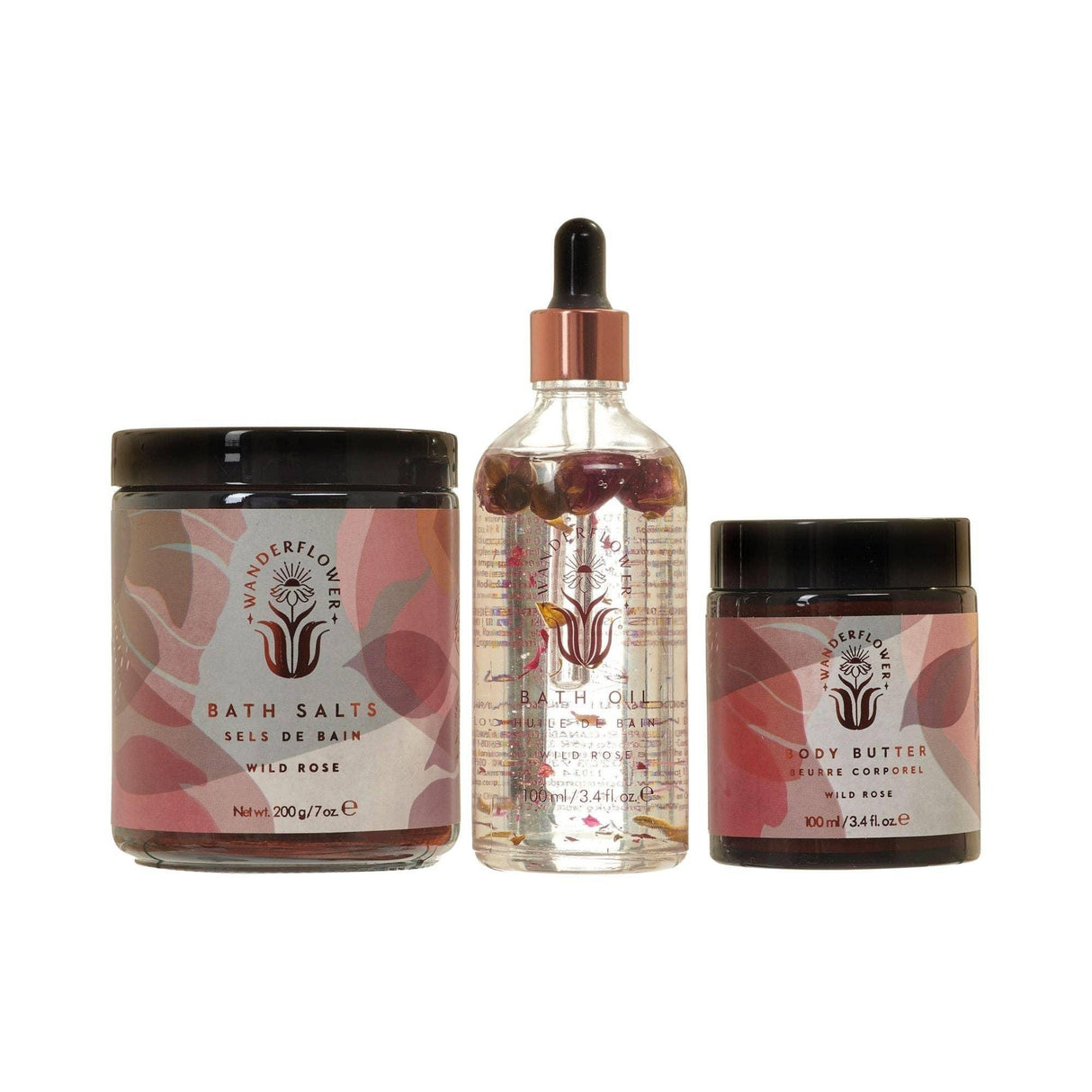 Wanderflower - Time to Unwind Bath & Body Set - Wild Rose
