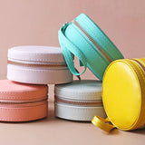 Lisa Angel - Grey Round Pu Travel Jewellery Case