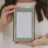 Green Striped Writing Notepad