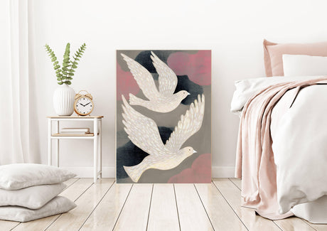 Flying Birds Abstract Art Print A3