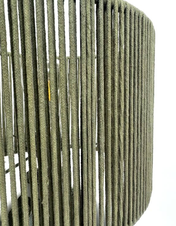 McGowan & Rutherford Ltd - Forest Green Table Lamp W/ Ribbed Corded Shade.