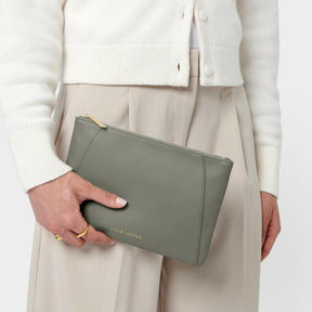 Hana Pouch in Graphite Green.