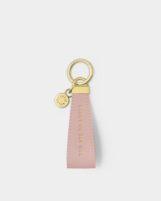 Sentiment Loop Keyring 'You Are So Loved' in Pink