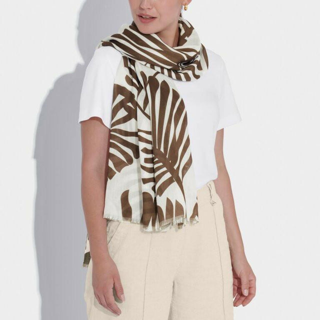Tropical Leaf Printed Scarf.