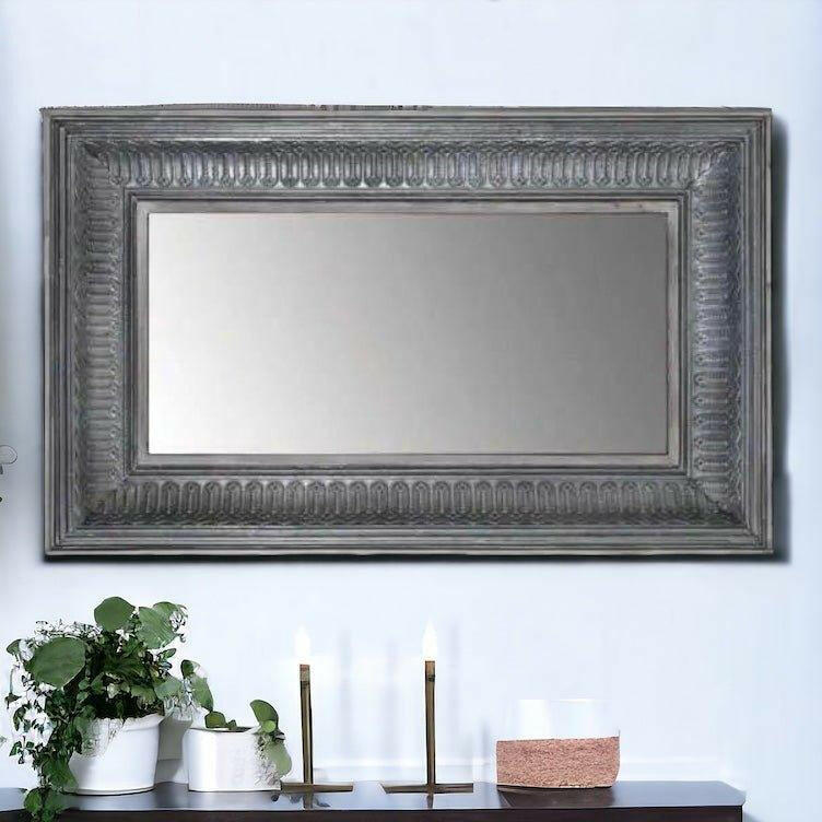 Large Antique Silver Wall Mirror.
