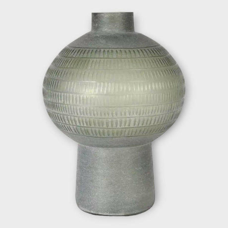 Art Deco Vase in Green Glass.