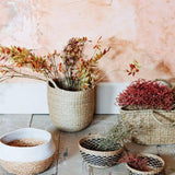 Bamboo Geometric Woven Basket.