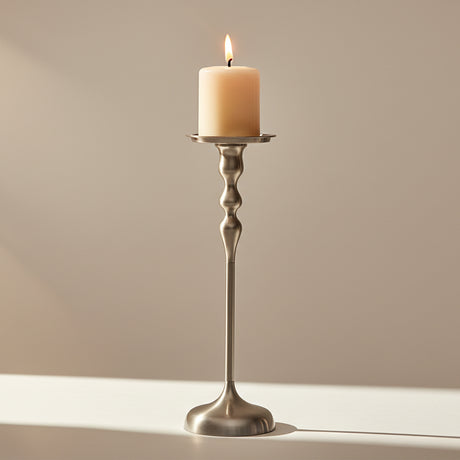 Caswell Gold Pillar Candlestick.