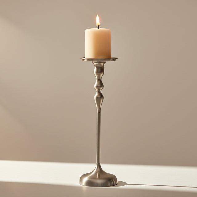 Caswell Gold Pillar Candlestick.
