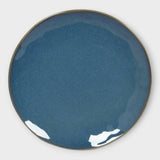 Dark Blue Glazed Stoneware Dinner Plate.