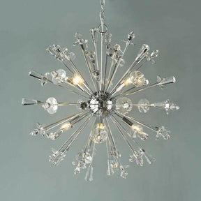 Exodus 8 Light Pendant Polished Chrome Crystal.