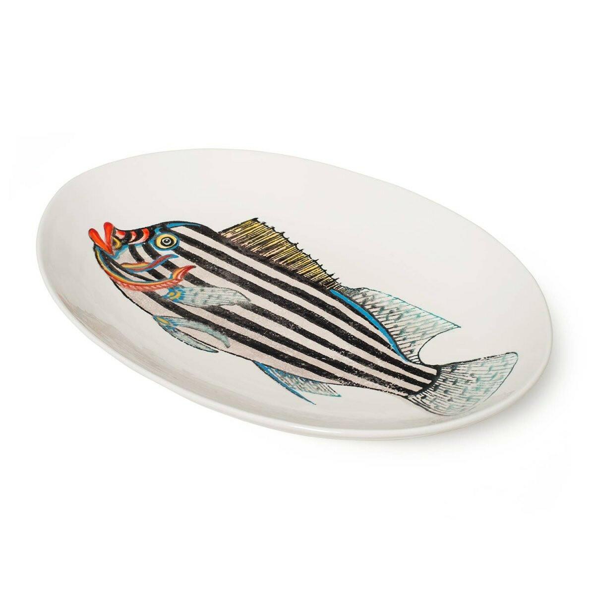 Fantastical Fish Large Oval Serving Bowl - Persora