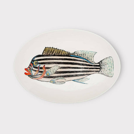 Fantastical Fish Large Oval Serving Bowl - Persora