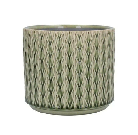 Gisela Graham Green Ceramic Plant Pot | 14cm.