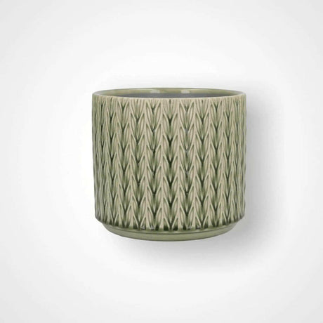 Gisela Graham Green Ceramic Plant Pot | 14cm.