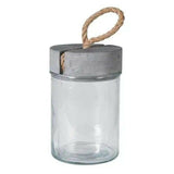 Glass Storage Jar with Concrete Lid.