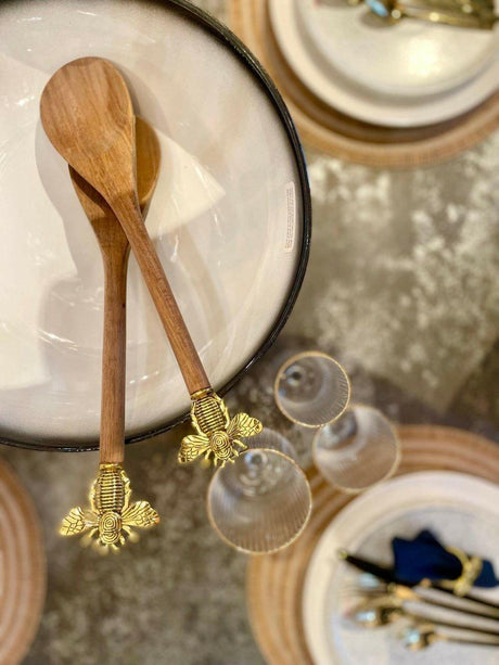 Gold Bee Salad Servers.
