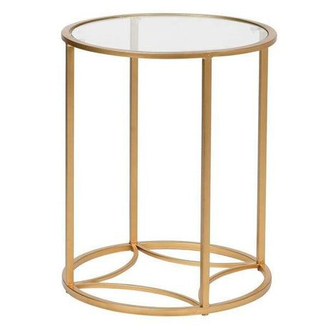 Gold Glass Topped Side Table.