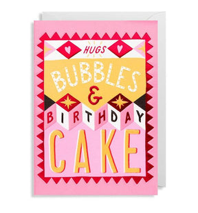 Hugs Bubbles and Birthday Cake Card - Persora