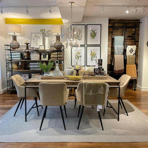 Iron Cross Brace Dining Table.