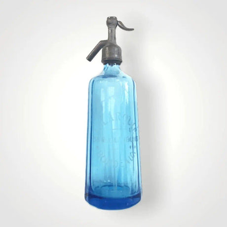 J. Larquie Bordeaux Vintage Blue Glass Soda Bottle.