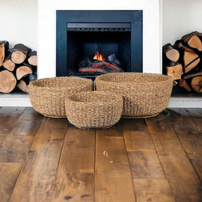 Large Round Woven Basket.