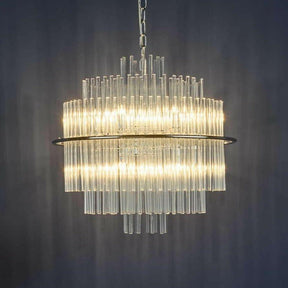 Lukas 13 Light Pendant Brushed Antique Gold And Clear Glass.