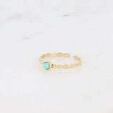 Lydia ring - round natural stone: Onyx - Persora