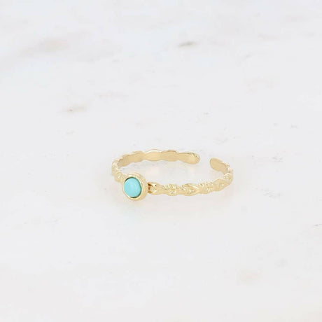 Lydia ring - round natural stone: Onyx - Persora