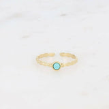 Lydia ring - round natural stone: Onyx - Persora