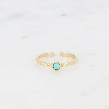 Lydia ring - round natural stone: Onyx - Persora