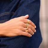 Lydia ring - round natural stone: Onyx - Persora