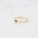 Lydia ring - round natural stone: Onyx - Persora