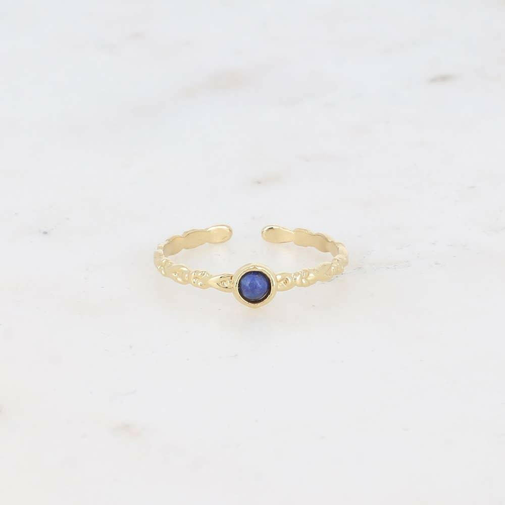 Lydia ring - round natural stone: Onyx - Persora