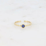 Lydia ring - round natural stone: Onyx - Persora